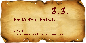 Bogdánffy Borbála névjegykártya